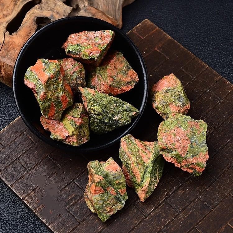 1LB Natural Unakite Raw Healing Crystals, Energy Stones for Meditation, Reiki, Chakra Balancing, Home Décor and Spiritual Gifts (30-50mm)