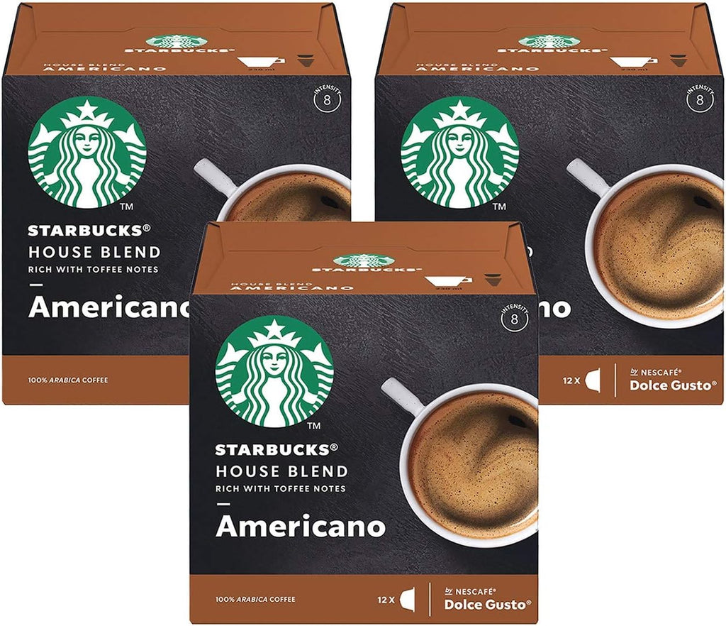 Nescafe Dolce Gusto Starbucks House Blend Americano x 3 Boxes (36 Capsules) 36 Drinks