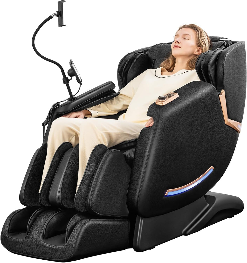 4D Massage Chairs Full Body - 53.5 Extend Sl Track Shiatsu Massage Chair - Zero Gravity Massage Chair,Core Heating & 22 Airbag, Smart Foot Rollers,Ai Voice, Yoga Mode