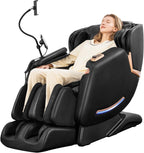 4D Massage Chairs Full Body - 53.5 Extend Sl Track Shiatsu Massage Chair - Zero Gravity Massage Chair,Core Heating & 22 Airbag, Smart Foot Rollers,Ai Voice, Yoga Mode