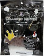 Supreme Beef Jerky, Halal Turkey Jerky, Zabiha Halal Certified Jerky, Gluten Free, Handcrafted Gourmet Meat Snacks, 2.5 oz Cracked Pepper Turkey, 2.5 Ounce, Pack of 1