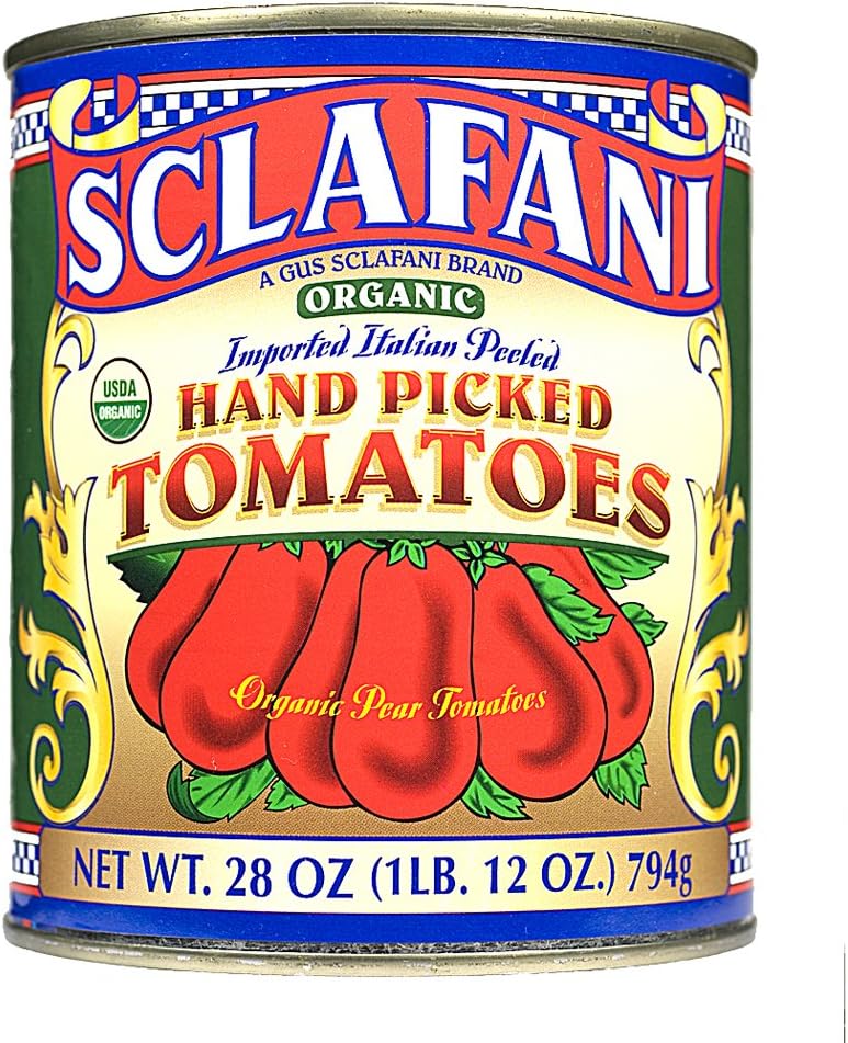 Organic Hand Picked Whole Peeled Plum Tomatoes in 28 Ounce Cans (12 PACK)