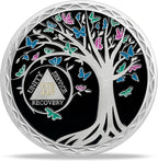 23 Year Sobriety Coin Tree of Life AA Medallion Alcoholics Anonymous Chip Anniversary Token Sobriety Gifts for Women Men in Recovery