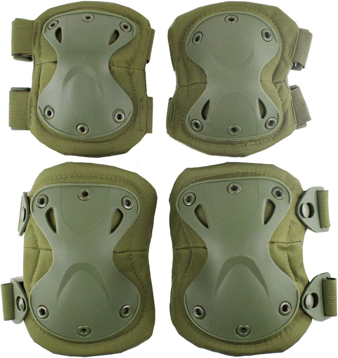 AOUTACC Combat Knee & Elbow Protective Pads Set for Outdoor CS Paintball Game Cycling Safety Skateboarding Gear Skates Knee Protection Guard Pads