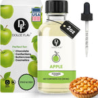 Dolce Flav Apple Extract – 2 Ounce Oil-Soluble Kosher, Sugar-Free, Concentrated Crisp Apple Flavoring for Baking, Chocolates & Desserts, Includes Measured Dropper