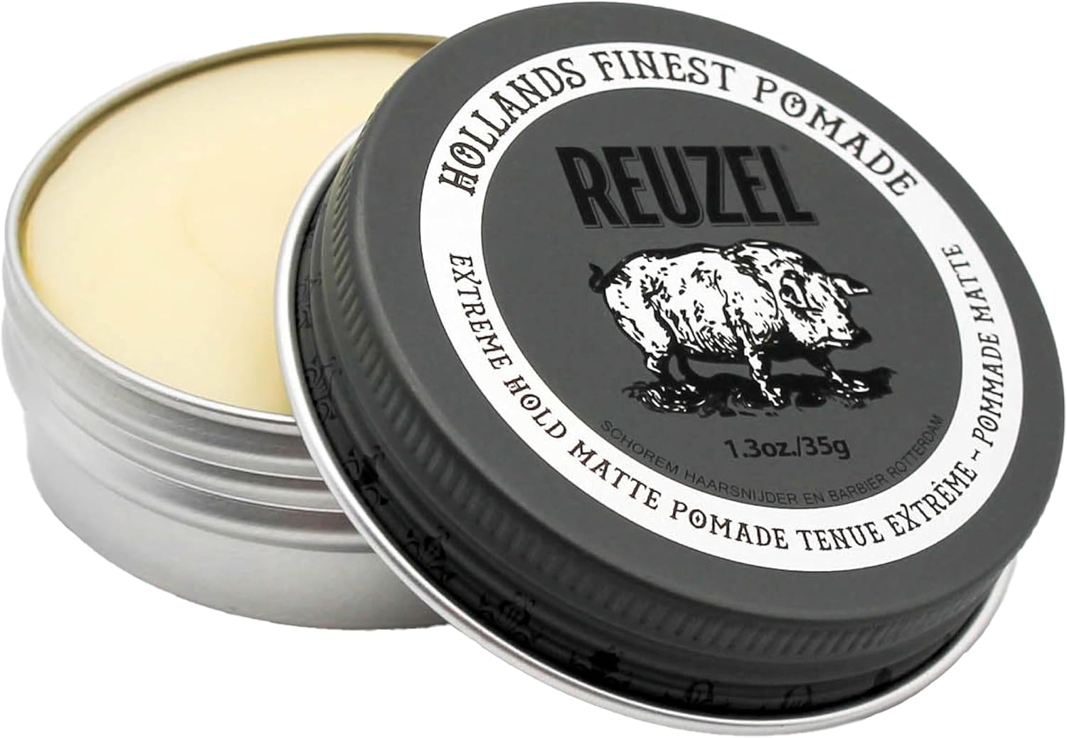 REUZEL Extreme Hold Matte Pomade, Strongest All Day Hold, Water Soluble Styling, Matte Finish & Flake Free, Easy To Wash Out, For All Hair Types