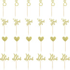 24 Pcs He Asked She Said Yes Cake Topper Gold Cupcake Toppers Heart Diamond Ring Cupcake Picks Glitter Cupcake Decorations for Wedding Engagement Bridal Shower Party Cake Decorations