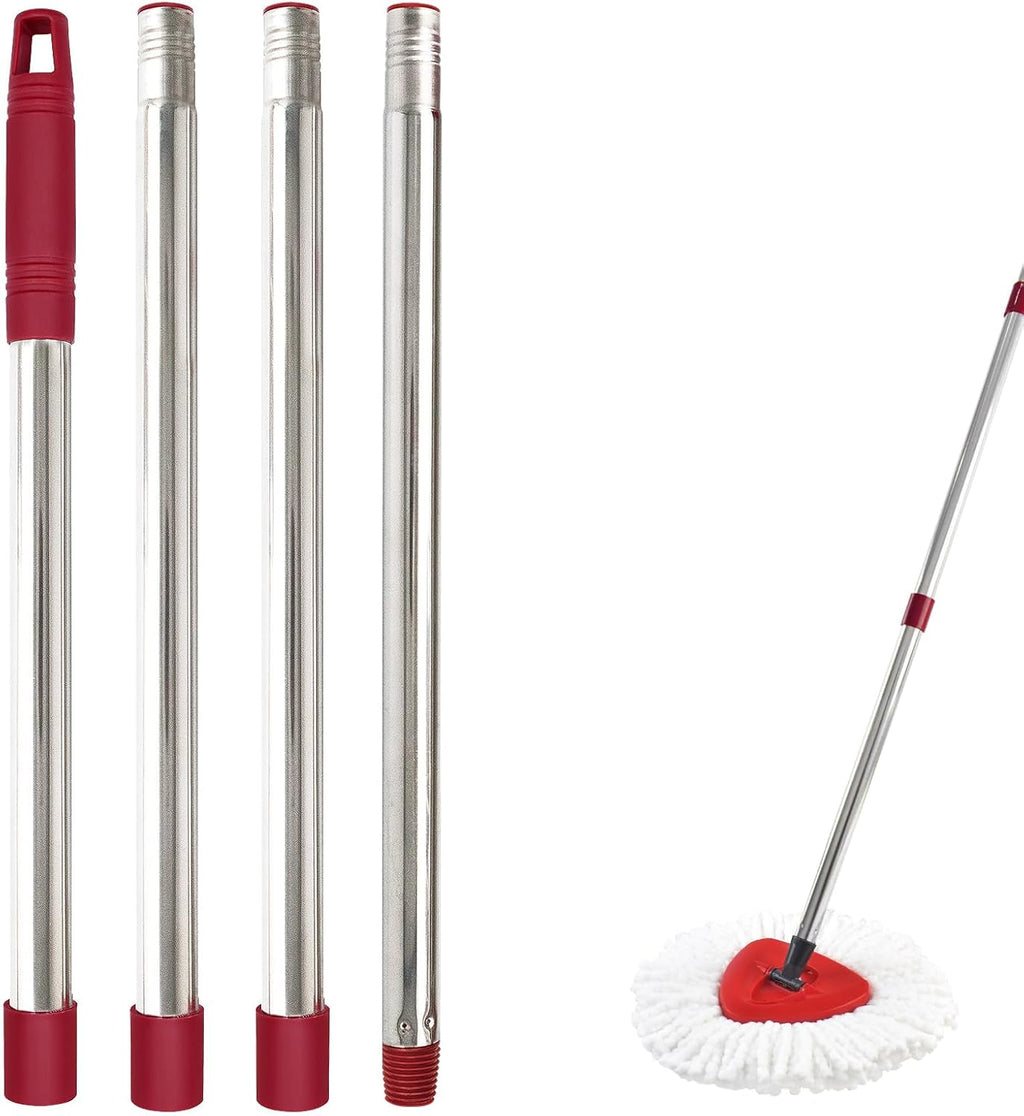 Mop Handle for Ocedar, Mop Handle for O Cedar, Spin Mop Replacement Handle for O Cedar, 4 Section 30" to 58" Mops Handles for Cedar Spin Mops & H2pro Flat Mop