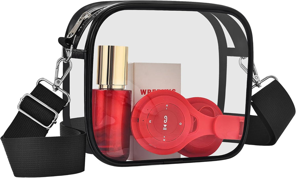 Clear Bag for Stadium Events, Transparent Messenger Bag Stadium Approved Crossbody Bag for Women & Men