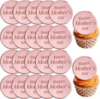 20 pcs Happy Mother's Day Cupcake Toppers Acrylic Mirror Disc Round Cake Picks For Mothers Day dessert Decorations cake Supplies