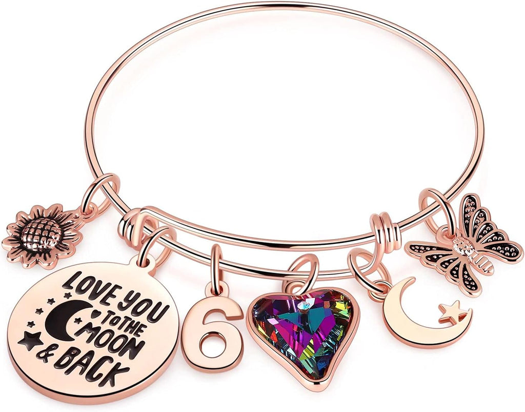 Ursteel Birthday Gifts for Women Girls Bracelet, Birthday Charm Bracelets 10th 20th 30th 40th 50th 60th 70th 80th 90th Birthday Gift for Daughter, Sister, Friend, Teen Girls, Mom, Grandma