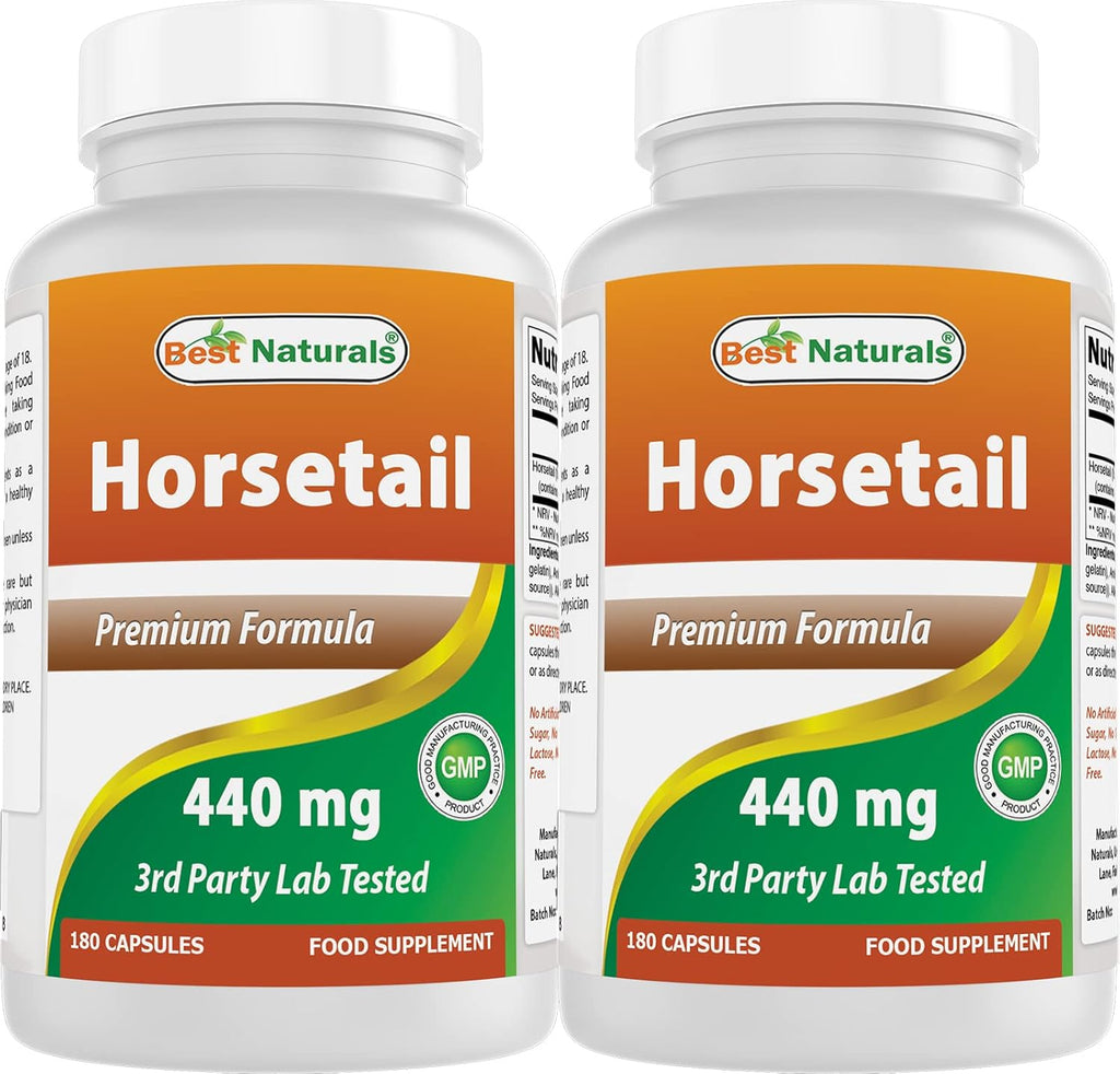 Best Naturals Horsetail 440 mg 180 Capsules (180 Count (Pack of 2))