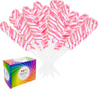 Pink Twisty & Swirl Lollipops 32 Pack, Baby Shower Candy Twist Lollipop Individually Wrapped Suckers, Valentine’s Lollipops Candy Bulk, Strawberry Gender Reveal