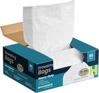 SONGMICS Trash Bags, Drawstring Kitchen Garbage Bags, Pre-Separated, Quick-Dispense Box, for 8-Gallon (30 L) Trash Cans, Liner Code H, 2 Rolls, 80 Count, White UKRB031A02