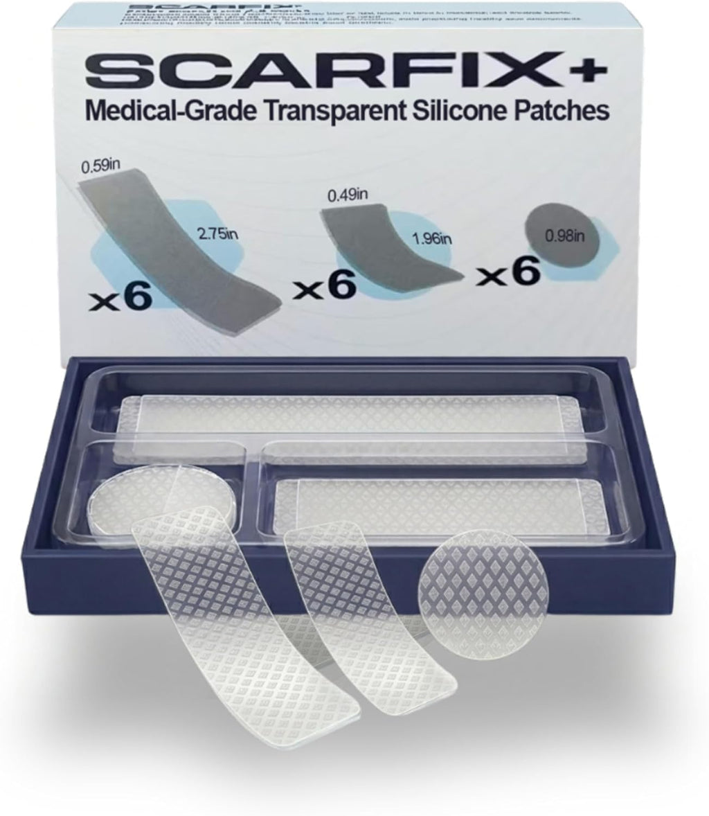 Silicone Scar Patches | Medical-Grade & Hypoallergenic Scar Care for Surgery, C Section Recovery, Keloids, Burns & Stretch Marks | 18 Pre-Cut Flexible Acne Scar Strips