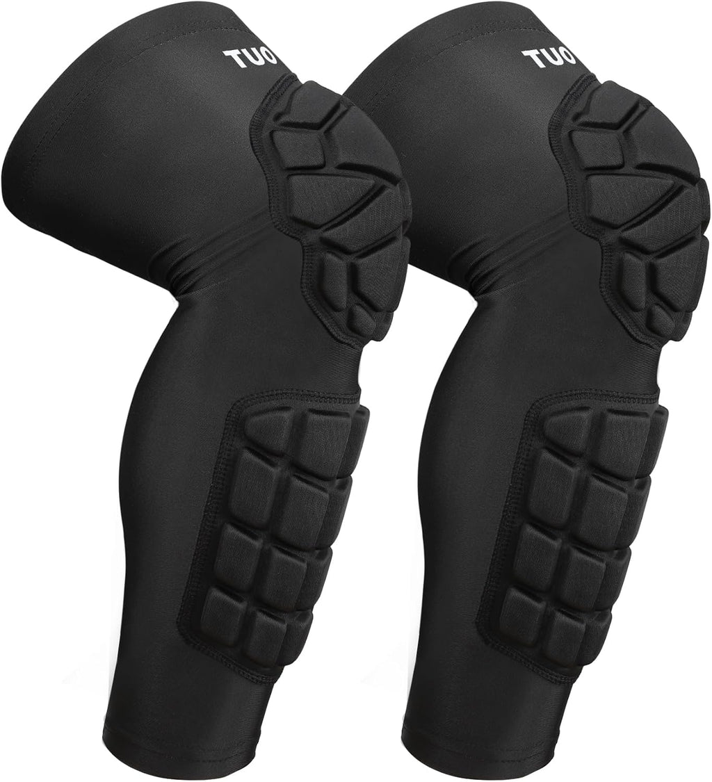 Padded Knee & Shin Guards Calf Pads Protector Compression Leg Sleeve Knee Brace for Football Basketball Volleyball Soccer Baseball for Youth Adult (1 Pair)