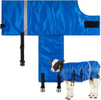 Dunzy 2 Pcs Calf Blanket Calf Coat Jacket Foal Blanket Warming Waterproof Windproof Saver Livestock for Cows Goats (Blue)