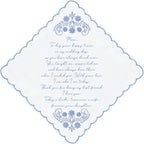 LADY&HOME Something Blue Embroidered Wedding Handkerchief, Mom, Dad, Daughter, New Mom, New Dad