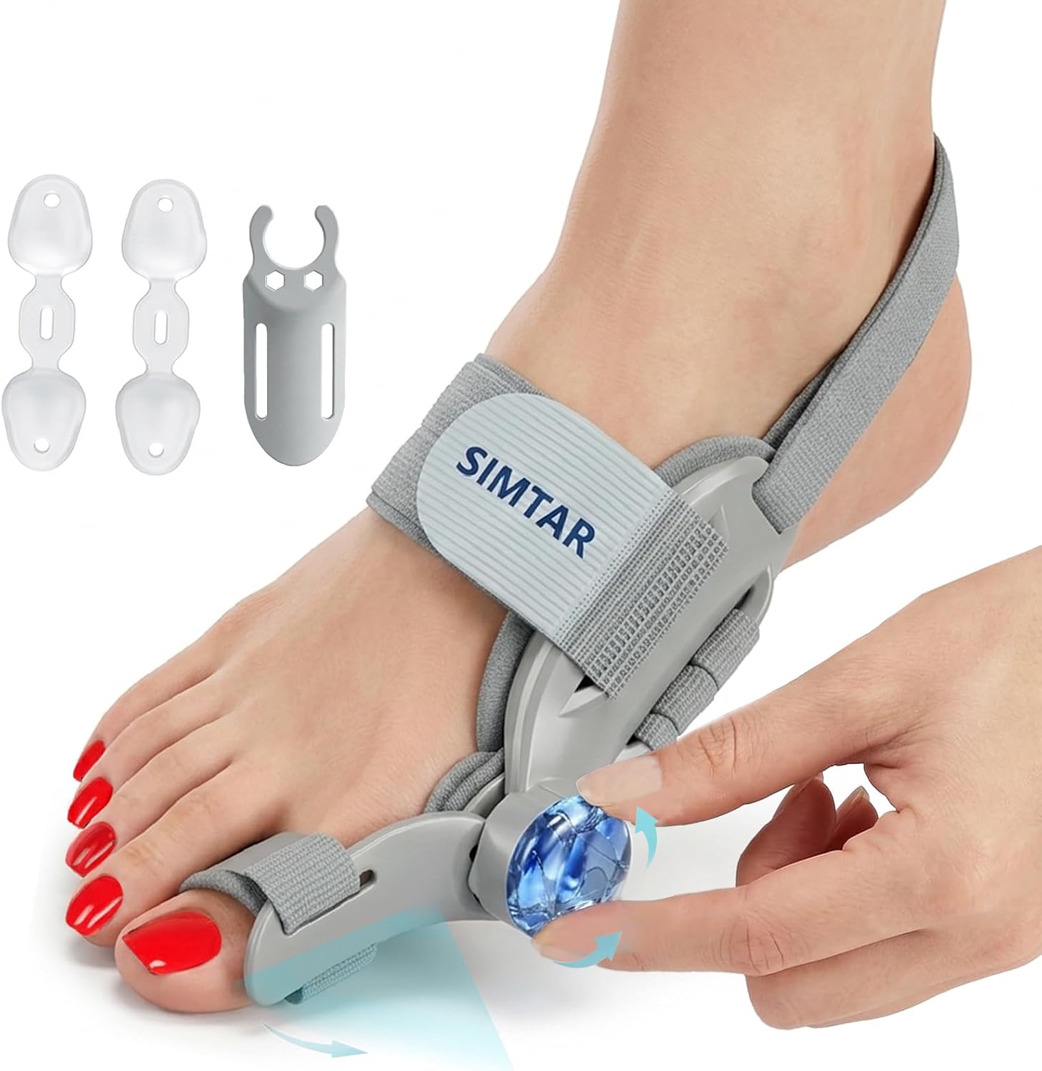 SIMTAR Premium Adjustable Bunion Corrector for Woman – Big Toe Valgus Brace & Support Device Left & Right Foot Night Splint bunion fix without surgery
