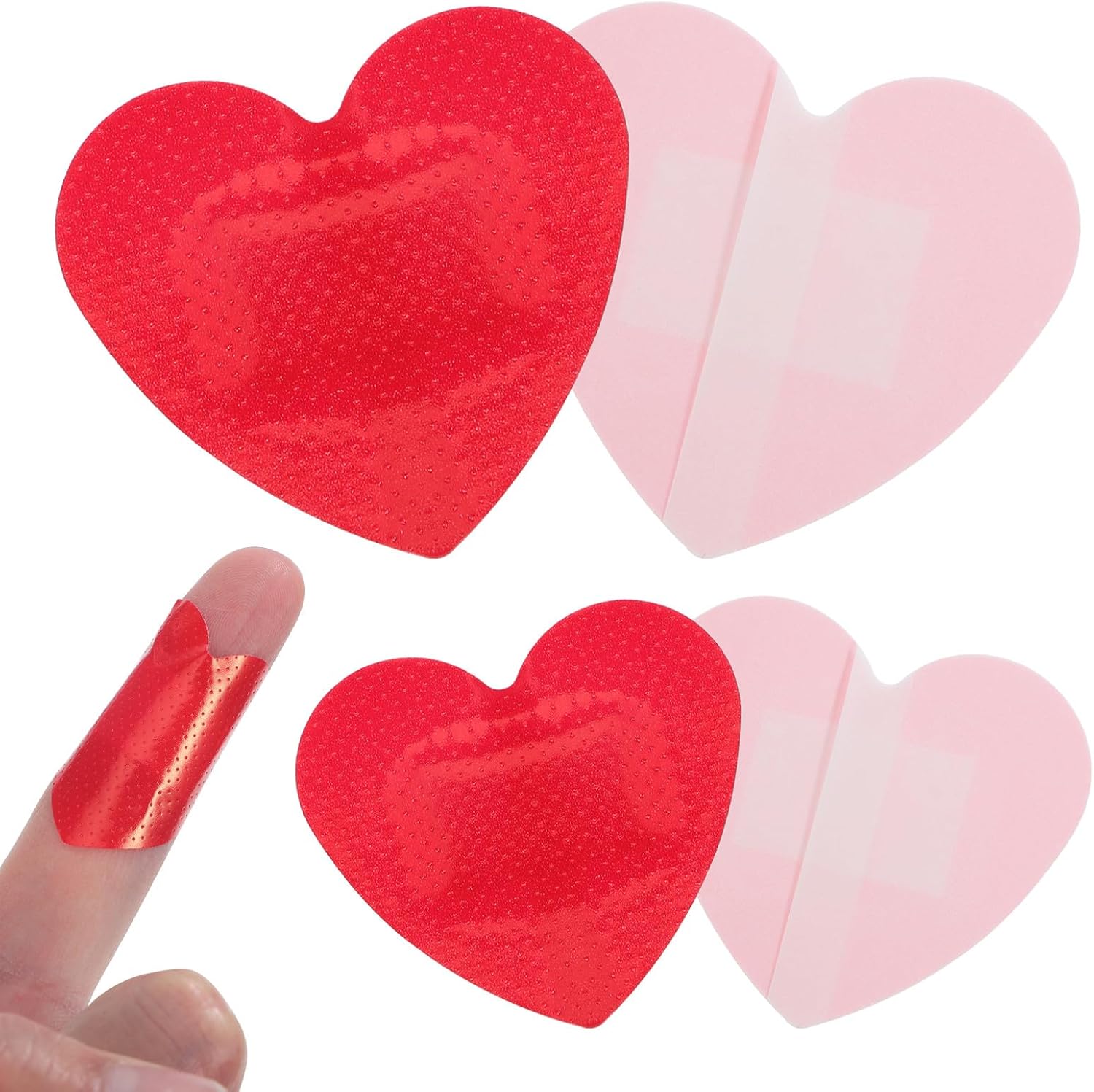 FRCOLOR Heart-Shaped Adhesive Bandages 25pcs, Waterproof Self-Adhesive Wound Patches for Household First Aid and On-the-go Use, Small Creative Bandages for Light Cuts and Scrapes