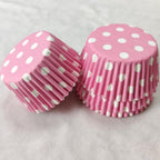 Lucky Star Pink Polka Dot Paper Muffin Cupcake Liners case Baking Cups 100 pcs,Standard Size 2x1.25inch