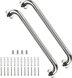 2 Pack 24 Inch Anti Slip Shower Grab Bar Handles, ZUEXT Chrome Stainless Steel Knurled Bathroom Balance Bar, Safety Hand Rail Support,Handicap Elderly Injury Senior Assist Bath Handle(1.25" Diameter)