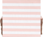 100 Pcs Pink & White Stripe Cocktail Beverage Napkins Disposable Paper Striped Dessert Napkin for Birthday Bridal & Baby Shower Party Supplies Decor