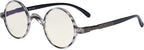 Eyekepper Round Blue Light Filter Glasses Women Men - Blocking UV Ray Anti Screen Glare Computer Readers - Grey/Tortoise +2.50