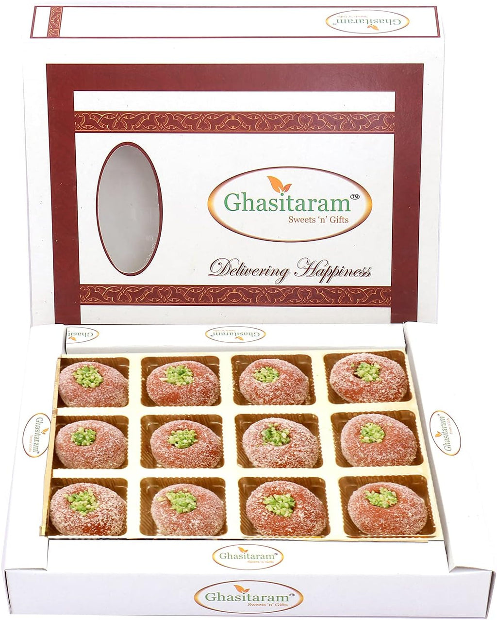 Ghasitaram Gifts Indian Sweets - Diwali Sweets Mathura Peda Box, 250g