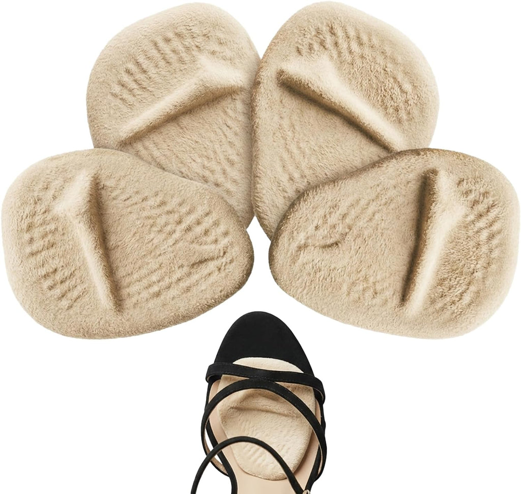 Ball of Foot Cushions for Women (2 Pairs), Anti-Slip Fabric Metatarsal Pads & Forefoot Inserts for High Heels, Flats, Dress Shoes - All Day Comfort | One Size Fits Most