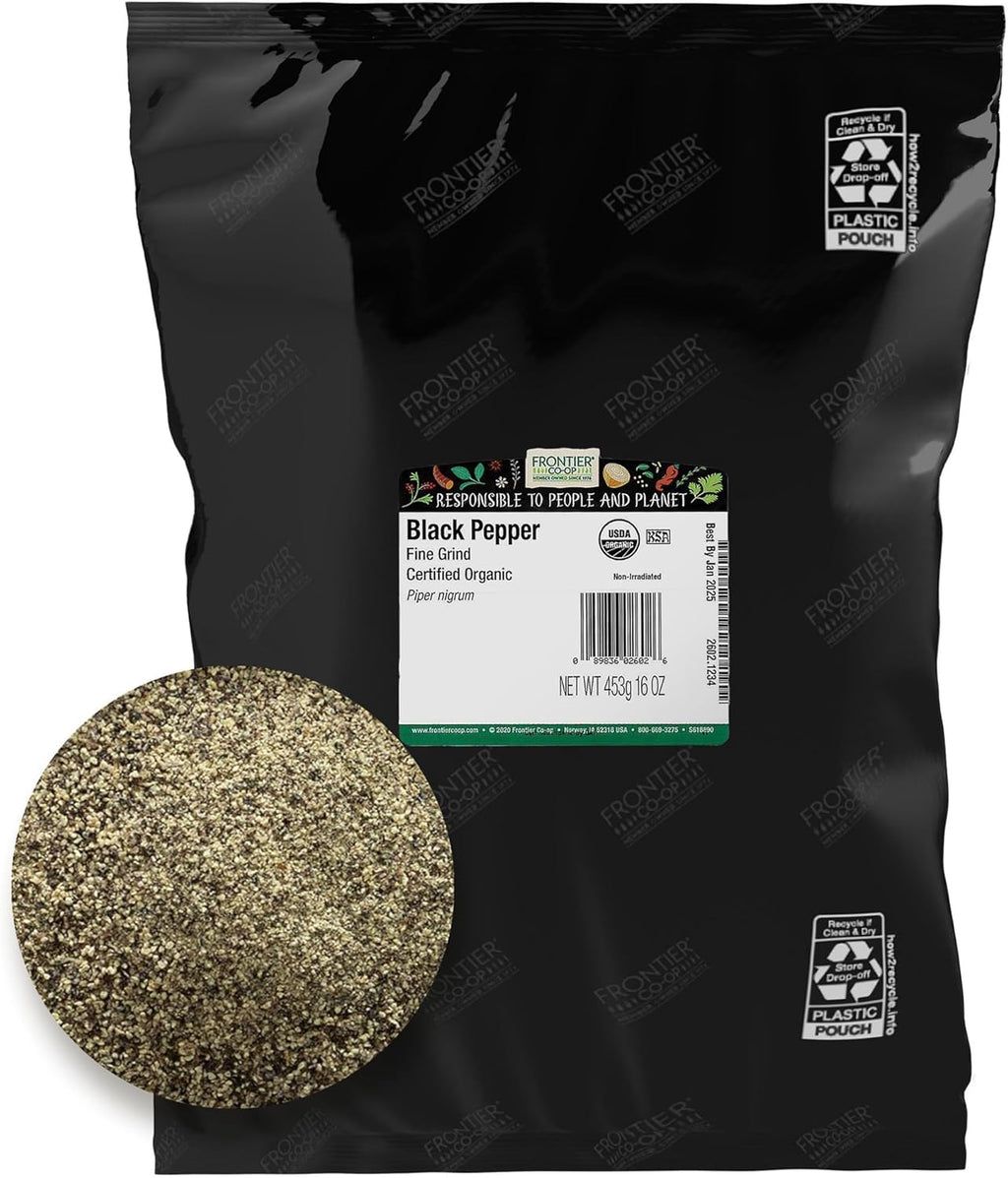 Frontier Co-op Organic Black Pepper (Fine Grind) 1lb