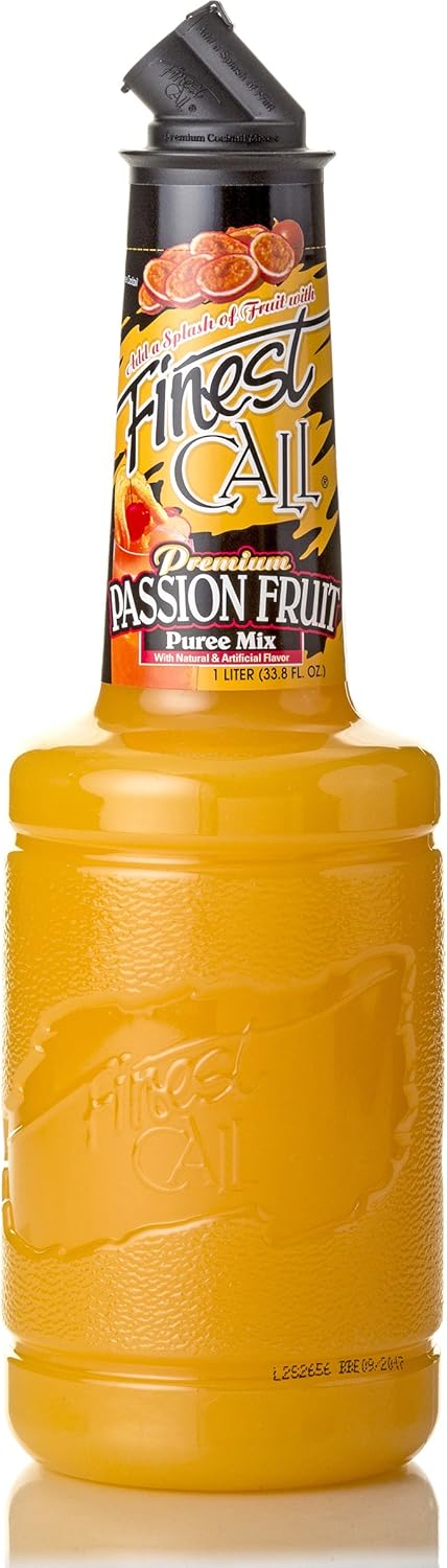 Finest Call Premium Passion Fruit Puree Drink Mix, 1 Liter Bottle (33.8 Fl Oz), Individually Boxed