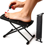 Foldable Foot Rest, 6-Height Adjustable Spa Foot Stand, Non-Slip Sturdy Foot Care Stand for Easy Home Pedicures, Beauty Pedicure Stool Tool
