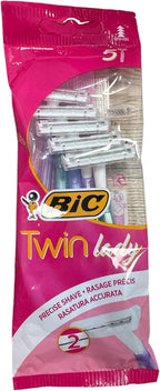 BIC Twin Lady, Pack 5, Twin Blade Razor