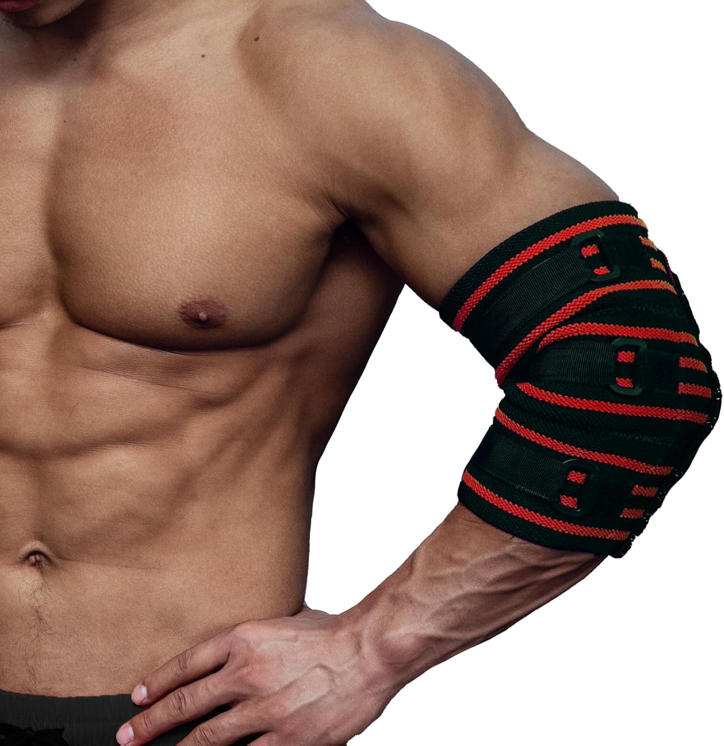 MANUEKLEAR Elbow Sleeves for Weightlifting, Adjustable Elbow Wraps for Weightlifting, Supportive Elbw Straps Brace for Lifting Weight Bodybuilding Powerlifting