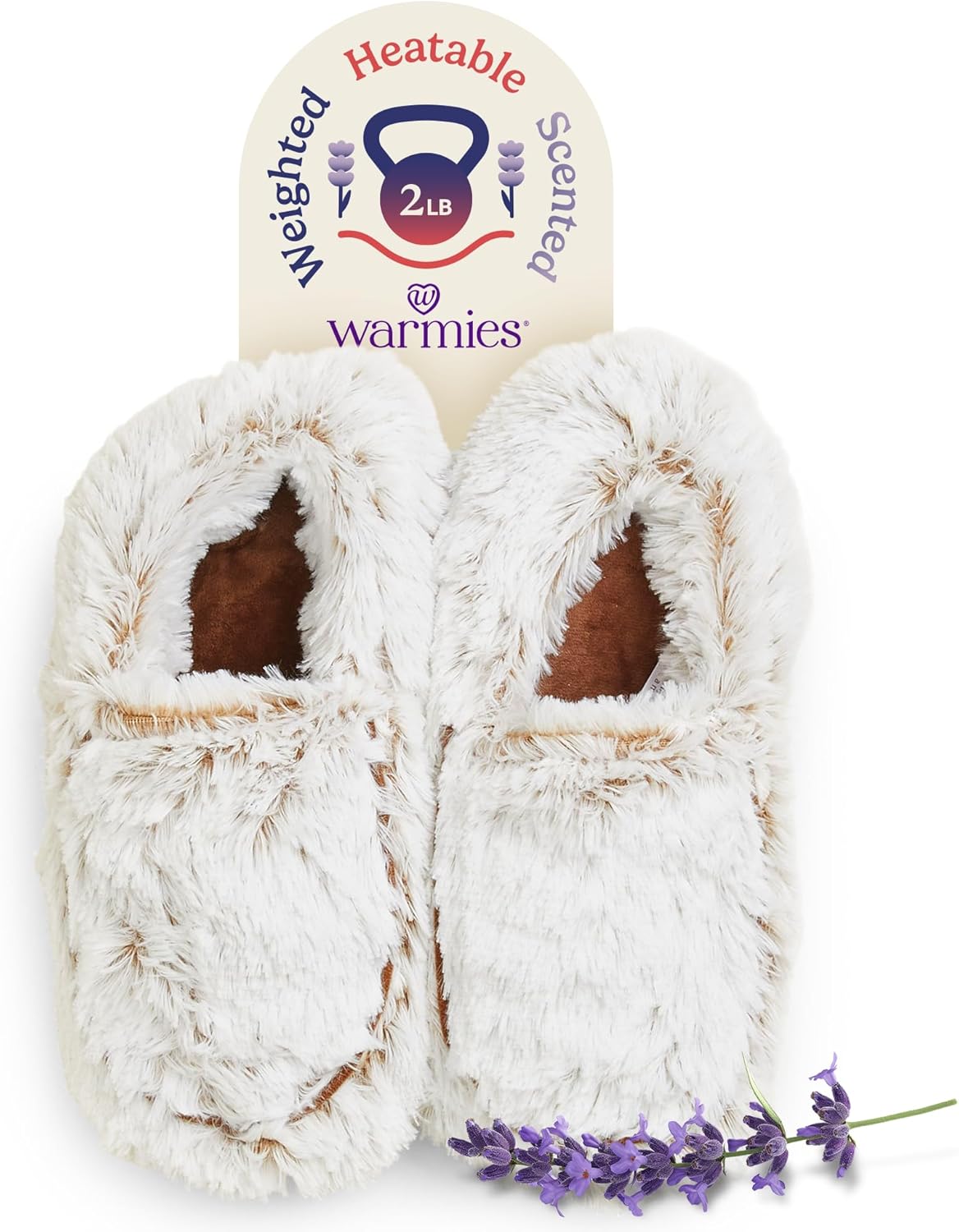 warmies Microwaveable House Slippers for Women - Plush, Soft & Fuzzy Indoor Slippers with Backs & Non-Slip Memory Foam Soles - Cozy Warm Ladies Slipper
