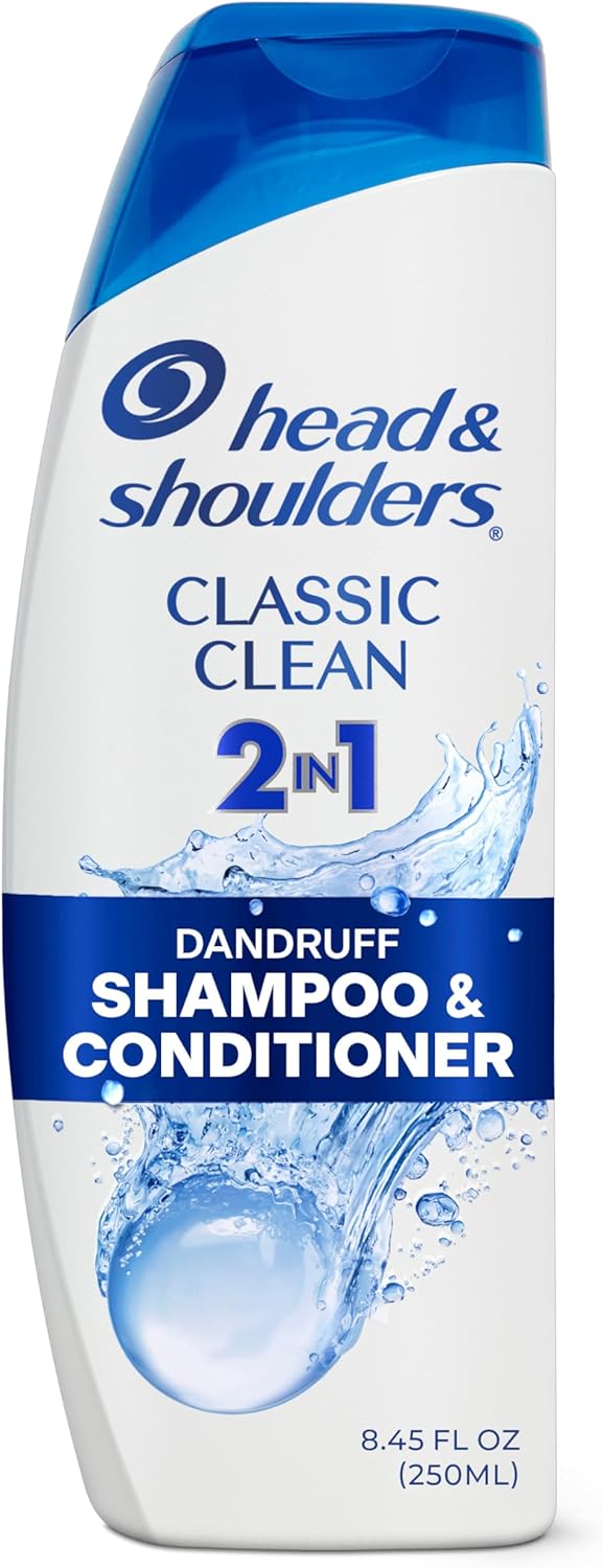 Head & Shoulders Anti-Dandruff Shampoo and Conditioner, Classic Clean 2-in-1, 1% Pyrithione Zinc, Flake Control, Deep Clean, Scalp Care, Fresh Scent, 8.45 fl oz