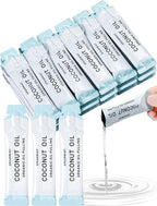 Loopeer 50 Pcs Organic Oil Pulling Travel Sachets Coconut Peppermint Oil Pulling Coconut Oil Pulling for Teeth Coconut Mouthwash for Teeth Whitening and Healthy Teeth