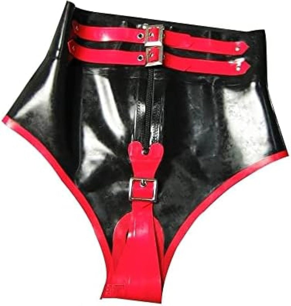GOCTRN Latex Rubber Handsome Pink And Black Pants Shorts,Custom Colors,S