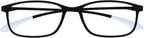OPULIZE ICE Reading glasses for Women Men,Scratch Resistant Rectangular frame with Spring Hinges, Matt Black With Crystal Grey Tips +1 (Pack of 1)