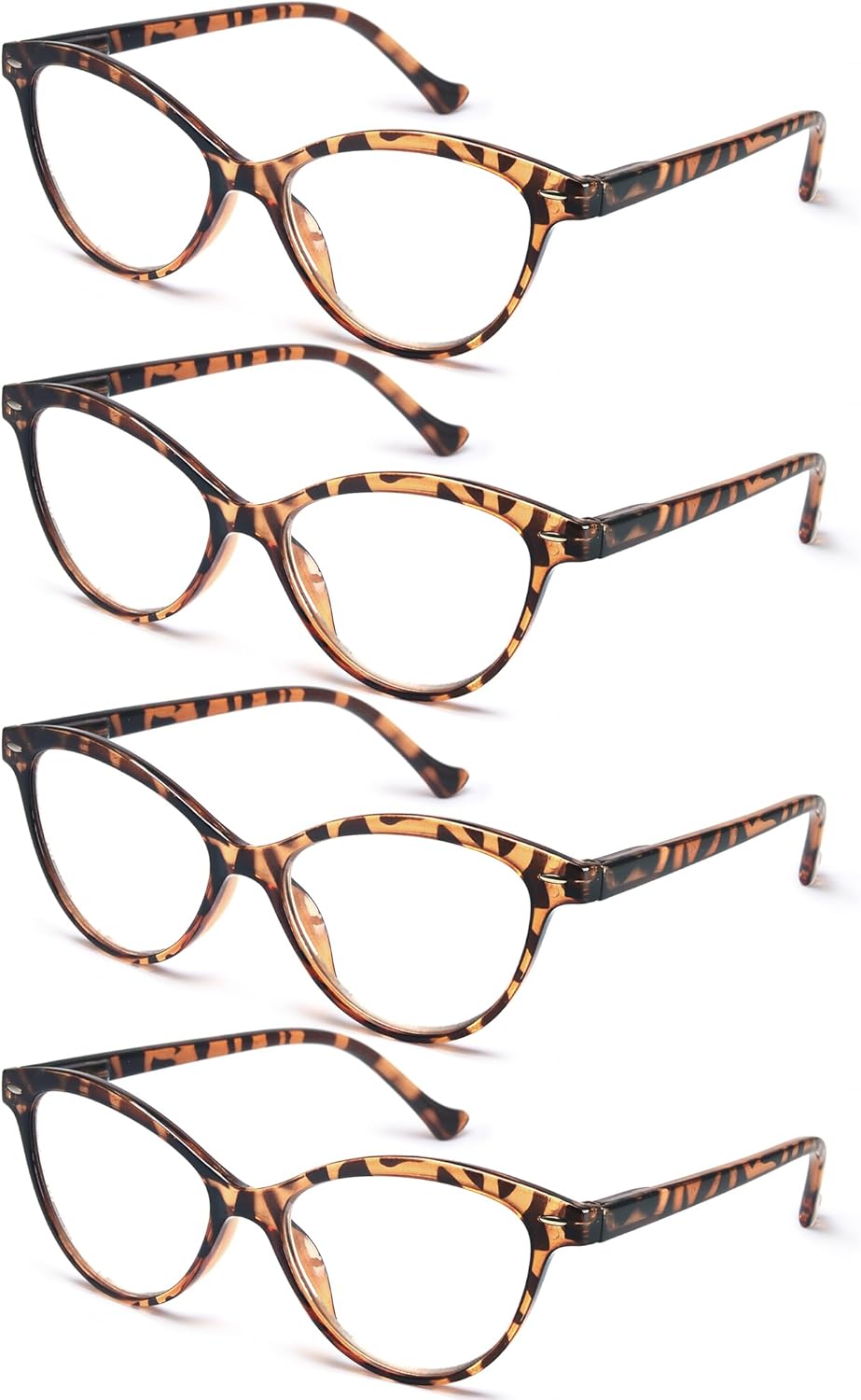 HEEYYOK Women Reading Glasses 4 Pack 1.75 Cateye Readers Glasses Reading Comfort Spring Hinge(4 Pack Color-C2, 1.75, x)