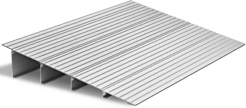 VEVOR Door Threshold Ramp 4‘’ Rise Aluminum Alloy Threshold Ramp Rated 800 lbs Load Capacity, Handicap Ramps for Home Steps for Wheelchair, Scooters, Power Chairs, Walkers, Bicycle, Tricycle