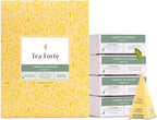 Tea Forte Cherry Blossom Premium Caffeinated Green Tea Blend Event Box, Bulk Pack 40 Count, 10 per tray Individually Wrapped Handcrafted Pyramid Infusers