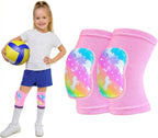 Volleyball Knee Pads for Kids Girls, Sponge Knee Brace Breathable Flexible Elastic Knee Support for Volleyball Football Dance Skating Basketball Sports, 3-7 Years