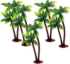 5Pcs Imitation Palm Tree, Tropical Mini Palm Mini Tree Figurines Rainforest Diorama Supplies Fake Palm Fairy Garden Outdoor, Coconut Indoor Banquet Hawaii