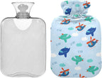 Helicopter Flying Hot Cold Water Bottle with Fleece Cover PVC Hot Water Bag 1 Liter