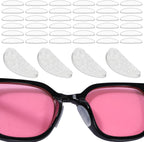 20 Pairs of Silicone Nose Pads for Glasses, 1mm Adhesive Non Slip Eyeglass Nose Pads D-Shape Transparent Grips for Eyeglasses, Sunglasses, Meta Accessories