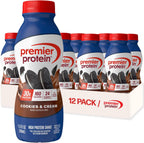 Premier Protein Shake, Cookies & Cream, 30g Protein, No Added Sugar, 24 Vitamins & Minerals to Support Immune Health, 11.5 fl oz, 12 Pack