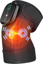 Heated Knee Massager Vibration Cordless Knee Brace， 3-in-1 Heating Pad for Elbow Shoulder， 3 Heat Levels and 3 Massage Heads Knee Brace Wrap Gifts for Mom Dad