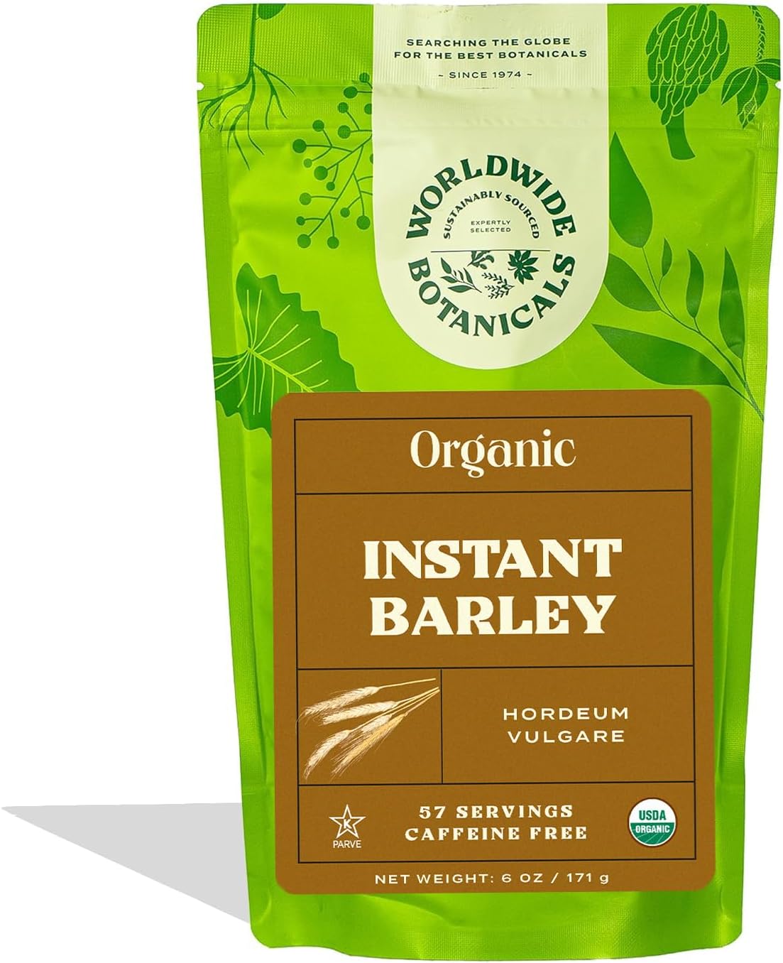 Worldwide Botanicals Organic Barley, Instant – 57 Servings – Italy’s Orzo, their Favorite Coffee Alternative – Caffeine Free, Acid Free, Kosher, 6 Ounces